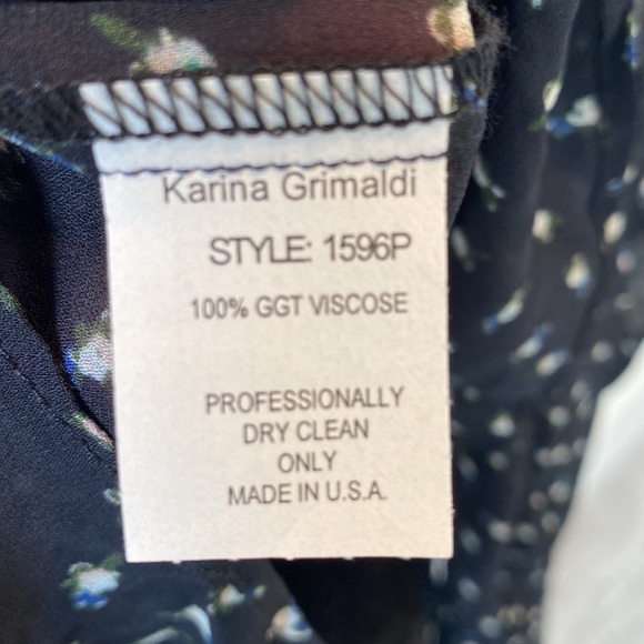 KARINA GRIMALDI Georgette Back Floral Blouse - Size S (runs big) - Picture 8 of 8